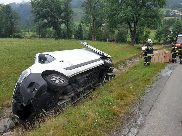 Am Freitag kam es zu einem Verkehrsunfall auf der Gemeindestraße nach Hinterburg im Ortsteil Wieden.  | Foto: FF Oberwölz