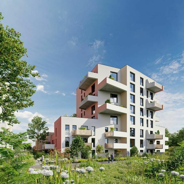 Zwischen Taborstraße Eva-Popper-Weg errichtet die Kibb gleich sieben neue Gebäude direkt bei der Freien Mitte. | Foto: Strabag