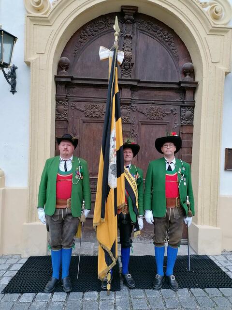 Die Abordnung der SK Telfs (stellvertretend für das Baon. Hörtenberg) in Stams | Foto: Schützenkompanie Telfs