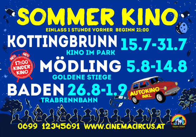 Sommerkino in Kottingbrunn und Baden erleben. | Foto: cinemacircus