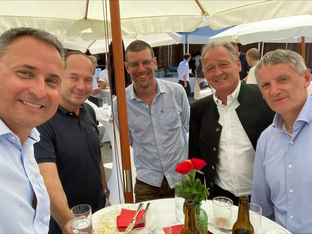 „Bundesforst-Talk“: Bgm. Michael Cech, DI. Gerald Oitzinger (Leiter der Forstbetreibe Wienerwald), Bernhard Herzog (Leiter Immobilienentwicklung ÖBF), Architekt Thomas Kreiner, Bundesforste-Vorstand Mag. Georg Schöppl | Foto: Marktgemeinde Gablitz