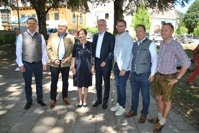 v.l.n.r.: Thomas Ikert, Anton Lang, Doris und Alexander van der Bellen, Jochen Jance, Rajah Jayendran und Christoph Bammer | Foto: Tamara Himsl