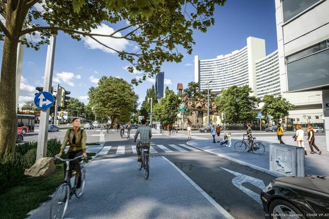 Das war eines der ersten Rendering für den Radweg an der Wagramer Straße. | Foto: ZOOMVP.AT