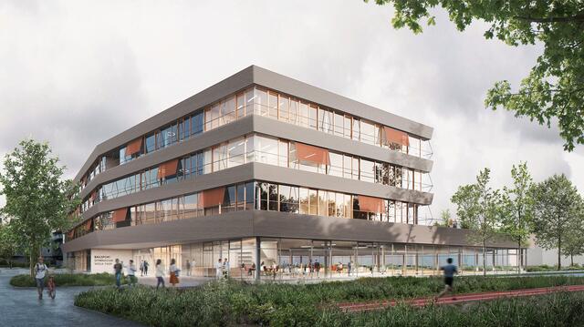 So soll das neue Ballsport-Gymnasium im Viola Park aussehen. | Foto: franz &amp; sue Architekten