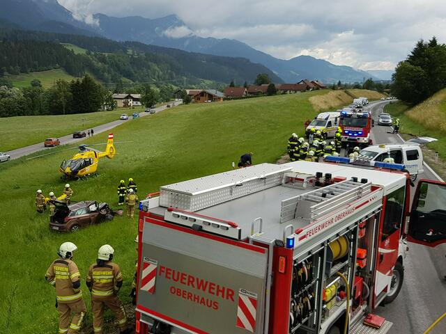 Unfall auf der B 320, der Ennstalbundesstrasse. | Foto: FF Schladming