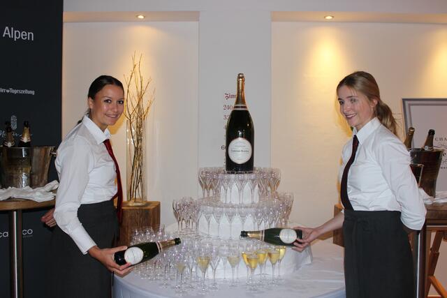 für die VIP Gäste gab es Sektempfang im Kitzhof