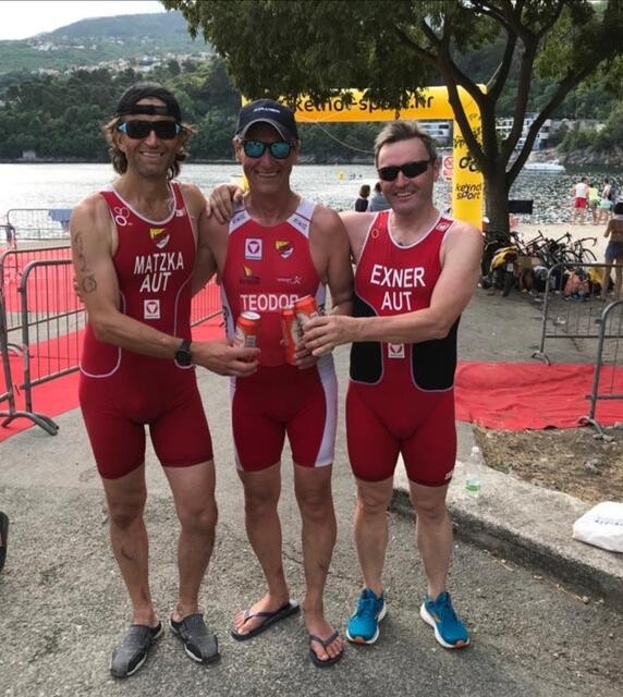 Die Kärntner Triathleten in Matulji/CRO: v.l.: Matzka, Pichler, Exner | Foto: Privat/hsv