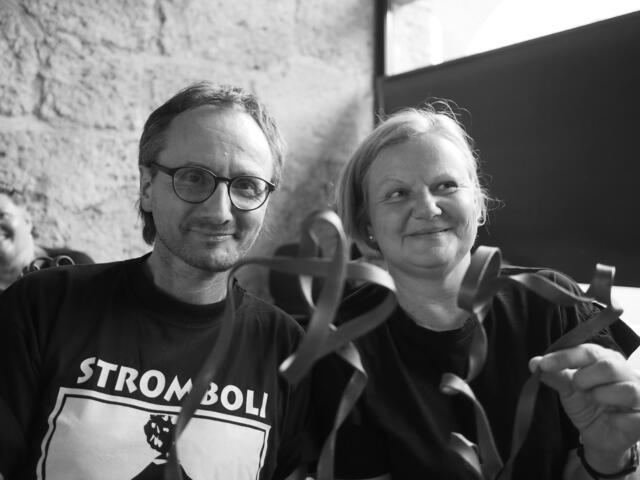 Tommy Lindtner (links) und Helene Schnitzer (PMK) mit ihren Banderolen. | Foto: Herbert Waltl - ARGEBanderole