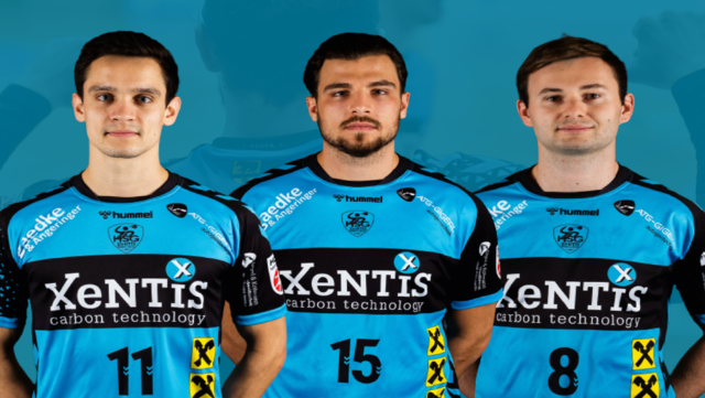 Christian Bellina, Marko Dobric und Paul Langmann verlängerten ihre Verträger bei der HSG XeNTiS. | Foto: HSG XeNTiS
