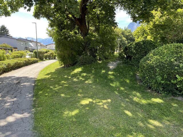 Nach der Straßenquerung Amberggasse wird sich das Erscheinungsbild des Parks deutlicher ändern.  | Foto: Michael Steger