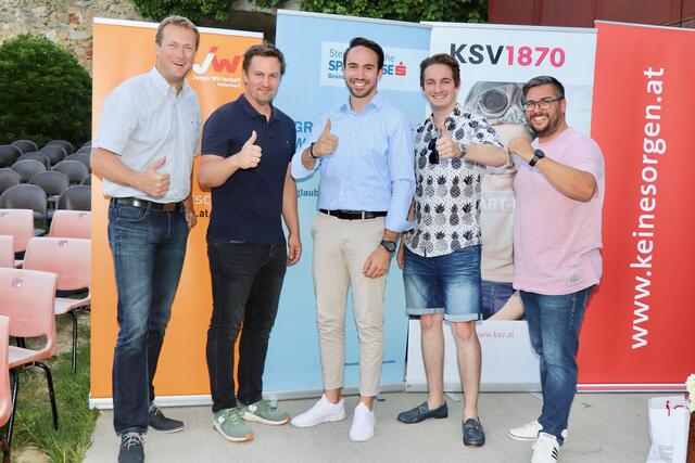 Optimismus bei Bernd Liebminger, Fabian Gems, Karl Gerngroß, Manuel Haider und Hannes Buchhauser (v.l.). | Foto: Alfred Mayer