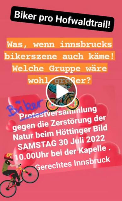 Biker pro Howaldtrail. Aufruf in den sozialen Medien. | Foto: Screenshot/FB