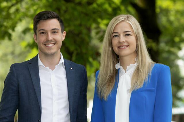 Das neue Sparkassen-Führungsduo Petra Amer und Fabian Kern. | Foto: Oczlon