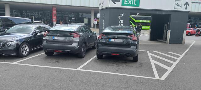 Seit Ende März 2022 bieten mehrere Firmen mit Sitz in der Slowakei illegal Fahrten vom Flughafen Wien-Schwechat aus, ohne Taxischein. Fahrer, teilweise sogar mit Taxischild am Dach, bieten Fahrten mit ihren Limousinen und Minibussen an. Laut Augenzeugen sind bis zu 80 Fahrzeuge täglich anwesend und führen Fahrten vom bzw. zum Flughafen und nach bzw. von Wien aus. | Foto: Privat