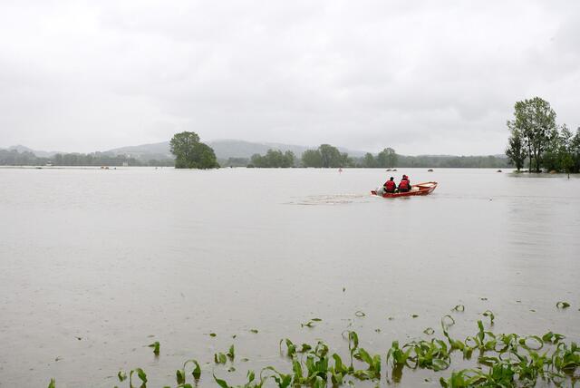 Die Überflutung im Eferdinger Becken im Jahr 2013. | Foto: Land OÖ