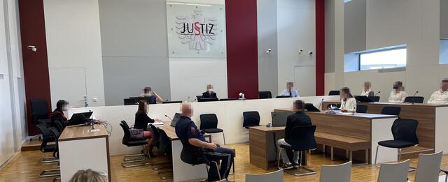 3 Jahre Haft, teilbedingt, verhängte der Schöffensenat im LG Eisenstadt. In der Mitte, mit dem Rücken zur Kamera, der beschuldigte Burgenländer. | Foto: Heigl