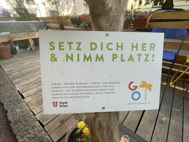 Parklets sind Plätze, an denen man rund um die Uhr und kostenlos Platz im öffentlichen Raum einnehmen kann. | Foto: Salme Taha Ali Mohamed