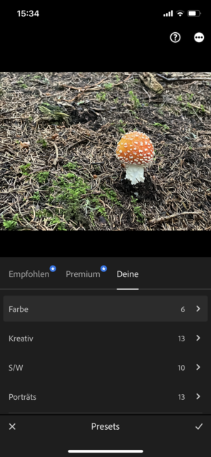 Mit unserem App-Tipp der Woche "Lightroom" können auf hohem Niveau Fotos bearbeitet werden. Lightroom gibt es kostenlos für IOS und Android. In-App-Käufe ermöglichen weitere Funktionen. | Foto: Screenshot