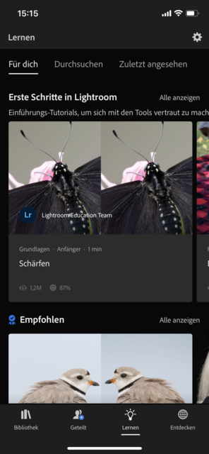 Mit unserem App-Tipp der Woche "Lightroom" können auf hohem Niveau Fotos bearbeitet werden. Lightroom gibt es kostenlos für IOS und Android. In-App-Käufe ermöglichen weitere Funktionen. | Foto: Screenshot