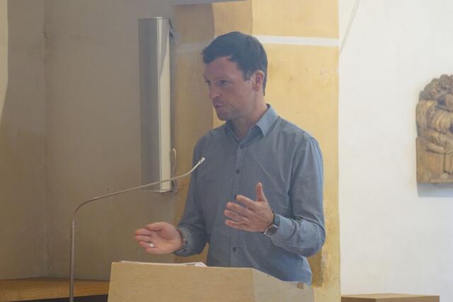 Andreas Schmoller berichtete über ein jüngst gefundenes Jägerstätter-Schriftstück. | Foto: Martin Pilgram