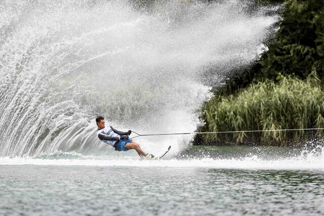 Dorien Llewellyn beim World Waterski Open Fischlham 2021. | Foto: Alex Schwarz
