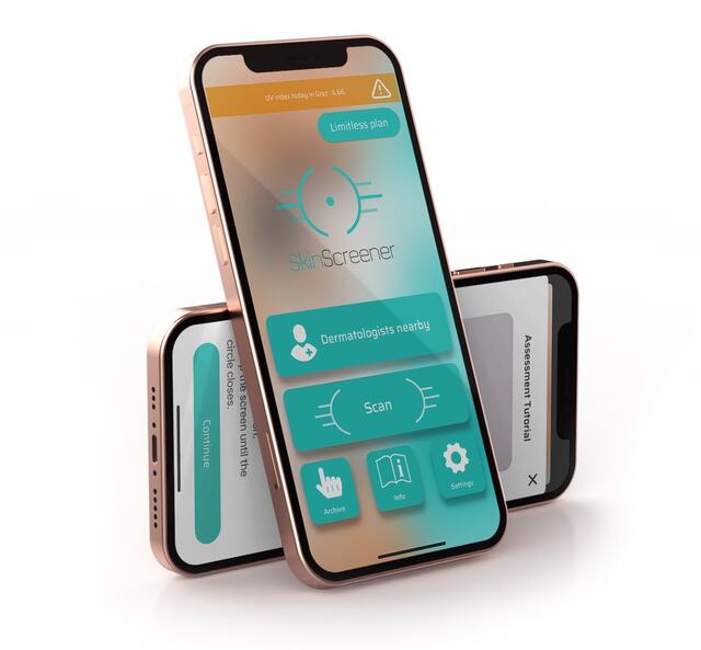 So sieht die Benutzeroberfläche der App SkinScreener aktuell aus. | Foto:  medaia