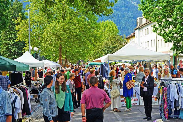 Die vielen Besucher des Flohmarktes stöberten, was das Zeug hält.