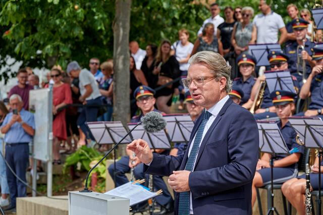 Auch Landeshauptmann Christopher Drexler würdigte die Arbeit der Polizistinnen und Polizisten. | Foto: BMI/Karl Schober