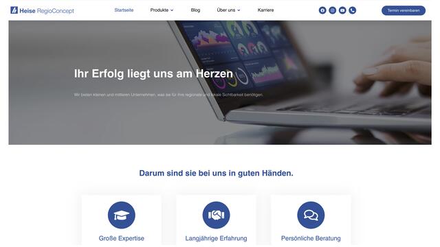 Heise RegioConcept bietet Kunden zum einen das ursprüngliche, regionale Telefonbuch an (Print und Digital), ist aber auch Online-Marketing-Agentur für KMU in ganz Österreich. Den Kunden wird durch das Full Service Angebot der Einstieg in die Digitalisierung so leicht wie möglich gemacht, das volle Potenzial an Werbemaßnahmen wird ausgeschöpft. | Foto: Heise RegioConcept GmbH &amp; CO KG