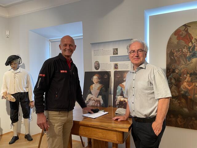 Moderator Kurt Arbeiter mit Kurator Klaus Wankmiller.