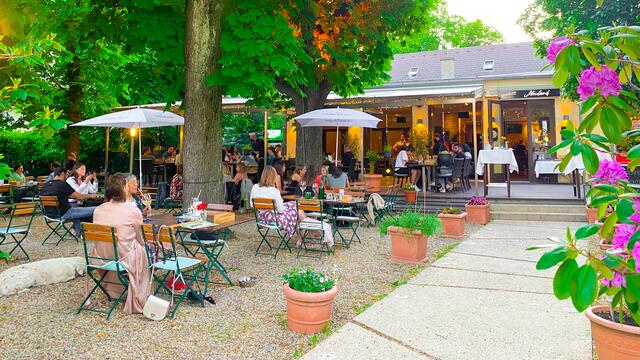 Im schattigen Gastgarten des Neulands in Grinzing gibt es gut bürgerliche Wiener Küche zusammen mit chilenischen Köstlichkeiten. Den Gästen schmeckts. | Foto: Neuland