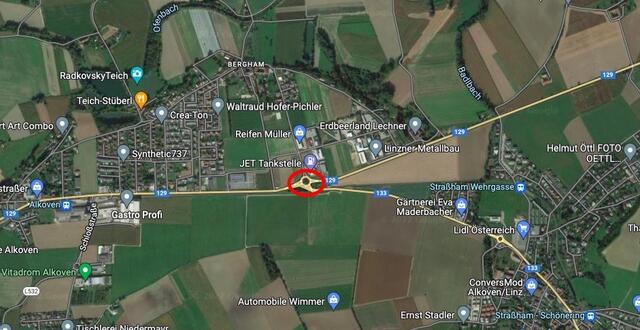 Der Unfall passierte bei diesem Kreisverkehr. | Foto: Screenshot: GoogleMaps