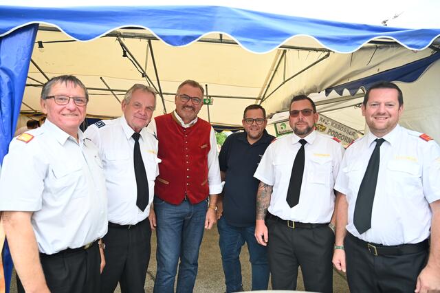 BR Werner Opetnik, Josef Messner,  Landtagspräsident Jakob Strauß, Christian Messner, BI Jürgen Messner, OBI Hubert Omelko 