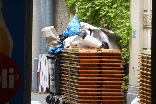 Im Innenhof des Grazer Rathauses wurde dann der Abfall gemäß dem "Grazer-Regierungsprogramm-der-KPOe-Gruenen-SPOe-Koalition" entsorgt.
Liebe Verantwortliche der Ökostadt Graz: "wie lange wollt ich noch "Eigentore" am Fließband erzielen???