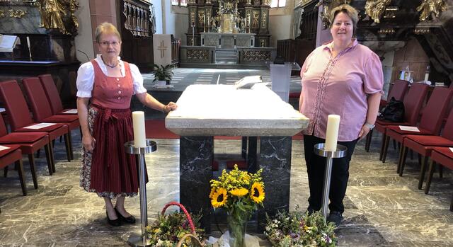 Obfrau Monika Brencic (links) und Claudia Naschberger von der Katholischen Frauenbewegung der Pfarre St. Magdalena in Völkermarkt. | Foto: Privat
