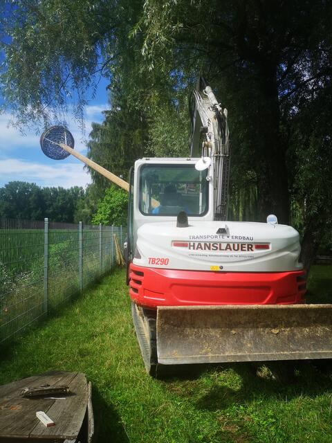 Vor ungefähr zwei Jahren stellte die Familie gemeinsam mit Firma Hanslauer einen ehemaligen Energie AG Mast auf, der als Storchennest fungieren soll. | Foto: privat