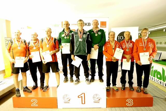 Als Mannschaft platzierte Felderer sich im Stehend frei Bewerb auf 100m gemeinsam mit Ernst Zangerl (SG See) und Gerhard Zobl (SG Tannheim auf Rang drei | Foto: Christian Kramer, TLSB