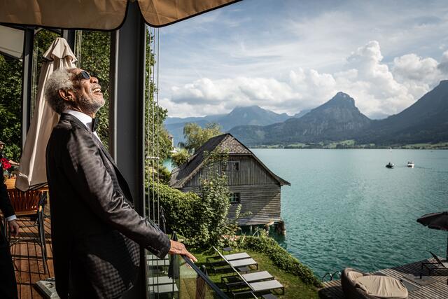 Hollywood-Star Morgan Freeman besuchte am Wochenende das Salzkammergut.  | Foto: scalaria/MirjaGeh