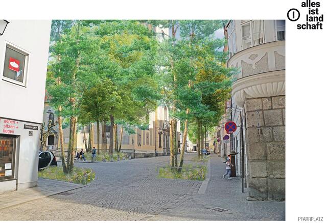 Nach den Baumpflanzungen soll die Umgebung der Pfarrkirche künftig so aussehen.  | Foto: Alles ist Landschaft e.U.