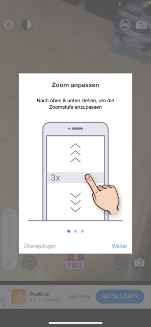 Unser App Tipp der Woche "Licht und Lupe" richtet sich an alle, die nicht mehr gut sehen. Mit der App ist das Lesen von Speisekarten, Bedienungsanleitungen oder Zutatenlisten kein Problem mehr. | Foto: Screenshot