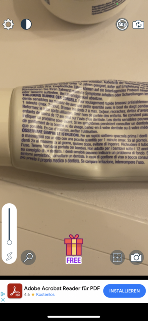 Unser App Tipp der Woche "Licht und Lupe" richtet sich an alle, die nicht mehr gut sehen. Mit der App ist das Lesen von Speisekarten, Bedienungsanleitungen oder Zutatenlisten kein Problem mehr. | Foto: Screenshot