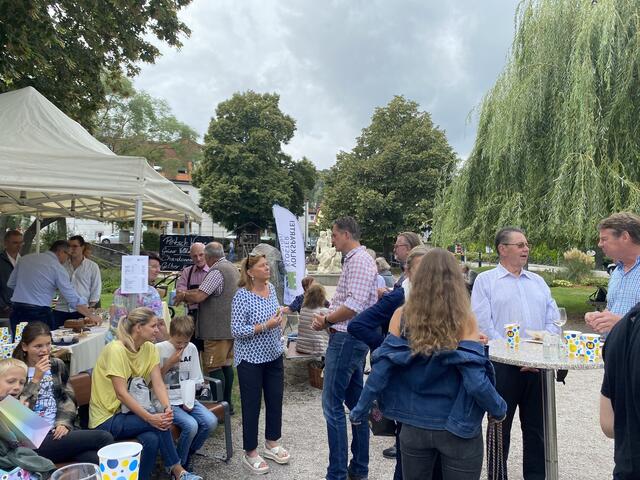 Fröhliche Stimmung beim Picknick im Kardinal Piffl Park am Sonntag Nachmittag.