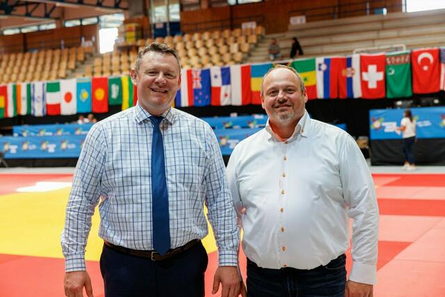 ÖJV-Präsident Martin Poiger und Veranstalter BJV-Präs. Roland Poiger | Foto: Judo Austria/Oliver Sellner