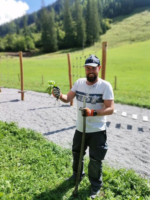"Ampfer stechen" war eine der Aufgaben der Freiwilligen im Naturpark Weißbach. | Foto: Naturpark Weißbach