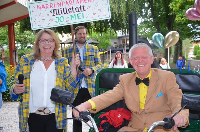 Regieministerin Sonja Anglberger, Präsident Gerold Maier und Vize Klaus Zlanabitnig