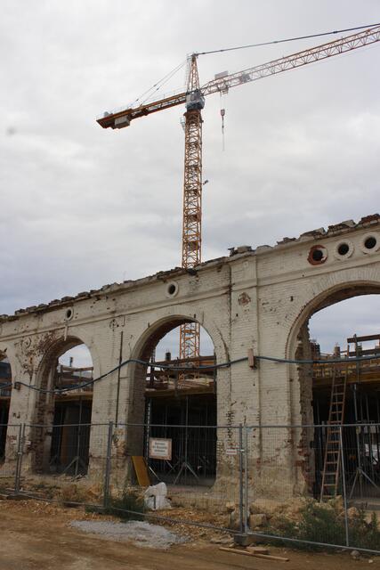 Baustelle am Neuen Landgut - die "Gösserhalle".  | Foto: Sabine Ivankovits