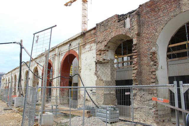 Baustelle am Neuen Landgut - die "Gösserhalle".  | Foto: Sabine Ivankovits