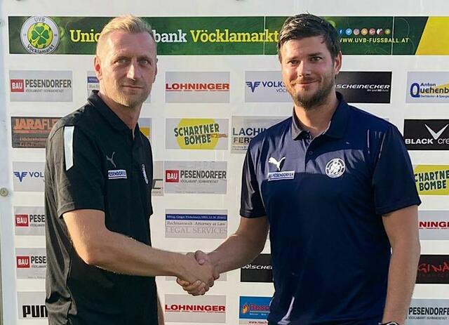 Der neue Coach Thomas Laganda (r.) mit Omer Tarabic. | Foto: UVB Vöcklamarkt