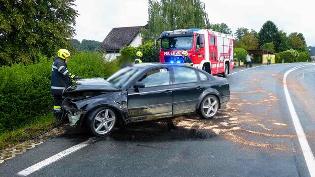 Die Einsatzkräfte der FF Edelstauden waren die Ersten am Unfallort auf der B 73 auf Höhe Zerlachberg. | Foto: FF Edelstauden