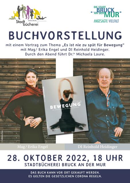 Lesung und Vortrag zum Thema Bewegung mit Erika Engel und Reinhold Heidinger | Foto: Stadtbücherei Bruck an der Mur